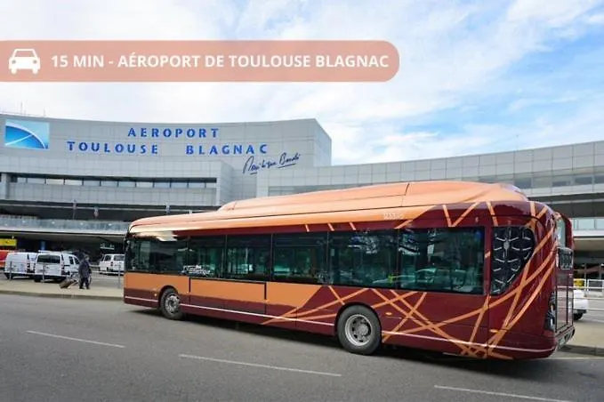 T2 Airbus - Aeroport Blagnac 5 Min - 1 A 4P - Clim - Parking Lägenhet Frankrike